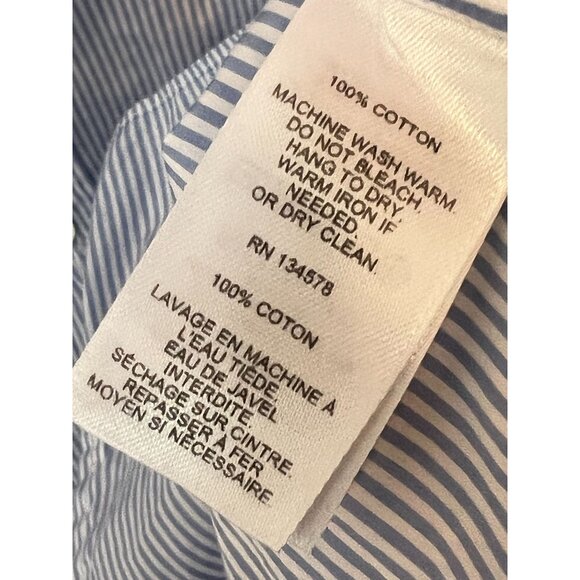 Vineyard Vines‎ Mens L Blue & White Striped Long-Sleeve Button-Up Shirt - Picture 5 of 5